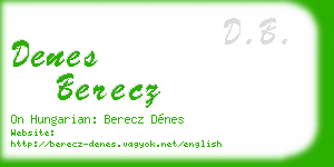 denes berecz business card
